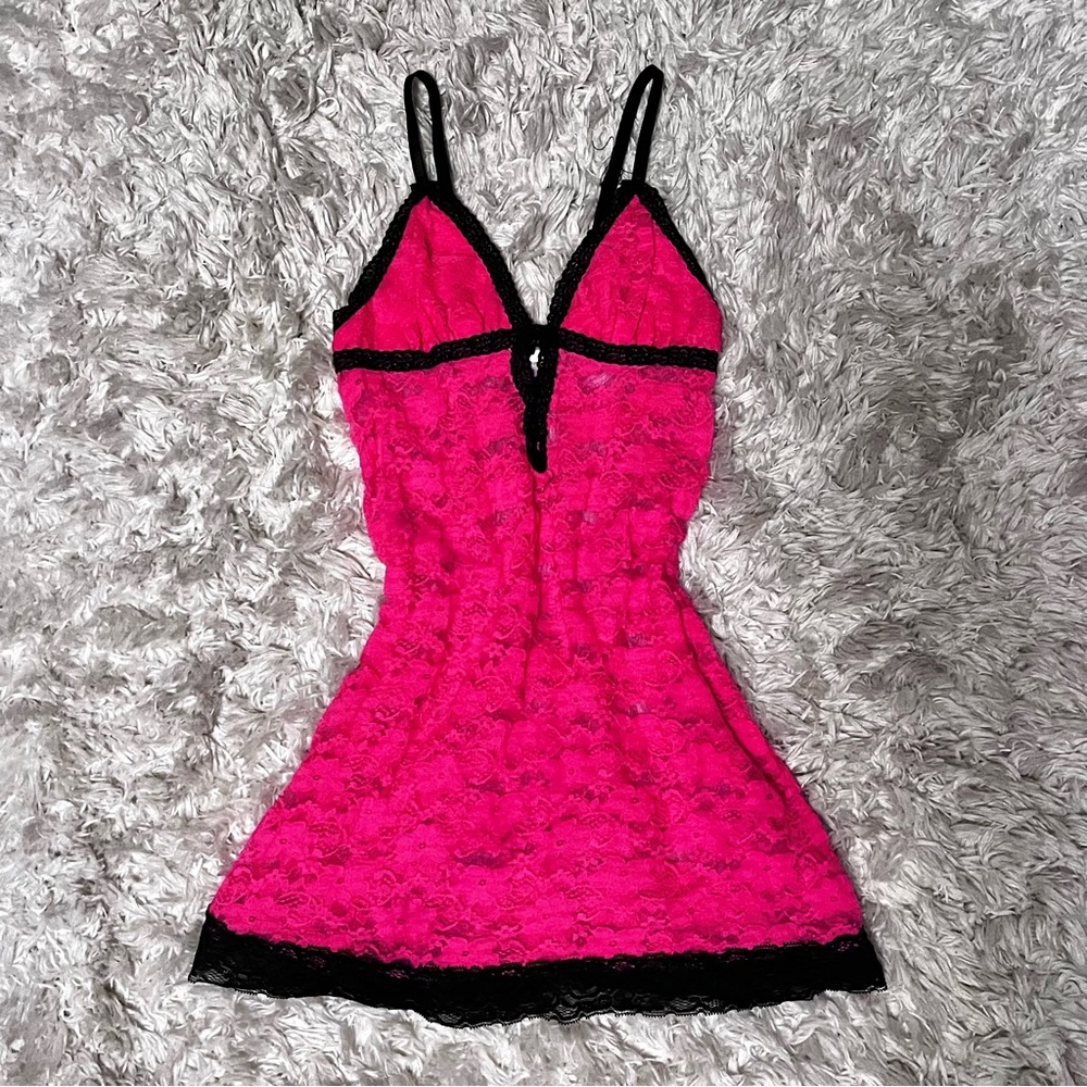 just sexy women’s lingerie dress — hot pink, small